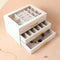 PU Leather Jewellery 3 Level Storage Box Drawer Organiser Gift