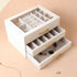 PU Leather Jewellery 3 Level Storage Box Drawer Organiser Gift