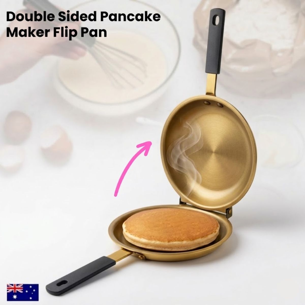Double Sided Pancake Maker Flip Pan Non-Stick Omelette Egg Frying Pan 15cm