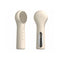 Silicone Facial Cleansing Brush Sonic Vibration Heating Waterproof Rechargeable-BEIGE