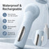 Silicone Facial Cleansing Brush Sonic Vibration Heating Waterproof Rechargeable-BLUE