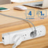 4 Outlet Power Board With Surge Protection with Individual Switches 1M Lead Cable