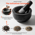 Granite Mortar and Pestle Set 450ml Heavy Duty Stone Spice Grinder Bowl Black