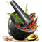 Granite Mortar and Pestle Set 480ml Heavy Duty Stone Spice Grinder Dark Grey