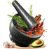 Granite Mortar and Pestle Set 480ml Heavy Duty Stone Spice Grinder Dark Grey