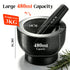 Granite Mortar and Pestle Set 480ml Heavy Duty Stone Spice Grinder Dark Grey