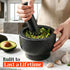 Granite Mortar and Pestle Set 480ml Heavy Duty Stone Spice Grinder Dark Grey