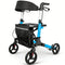 Foldable Aluminium Rollator Walker with Padded Seat, Storage Bag, 8 Inch Wheels