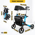 Foldable Aluminium Rollator Walker with Padded Seat, Storage Bag, 8 Inch Wheels