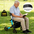 Foldable Aluminium Rollator Walker with Padded Seat, Storage Bag, 8 Inch Wheels