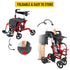 2-in-1 Foldable Aluminium Rollator Walker with Seat, Adjustable Handles, 8" All-Terrain Wheels, Detachable Storage Bag, 136kg Capacity, Lightweight Walking Frame for Indoor & Outdoor Use