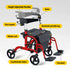 2-in-1 Foldable Aluminium Rollator Walker with Seat, Adjustable Handles, 8" All-Terrain Wheels, Detachable Storage Bag, 136kg Capacity, Lightweight Walking Frame for Indoor & Outdoor Use