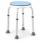 Bath Stool for Seniors, Swivel Seat & Non-Slip Height-Adjustable Round Shower Bench, Rotating Design, for Seniors Elderly, 125kg Capacity