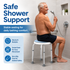 Bath Stool for Seniors, Swivel Seat & Non-Slip Height-Adjustable Round Shower Bench, Rotating Design, for Seniors Elderly, 125kg Capacity
