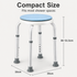 Bath Stool for Seniors, Swivel Seat & Non-Slip Height-Adjustable Round Shower Bench, Rotating Design, for Seniors Elderly, 125kg Capacity