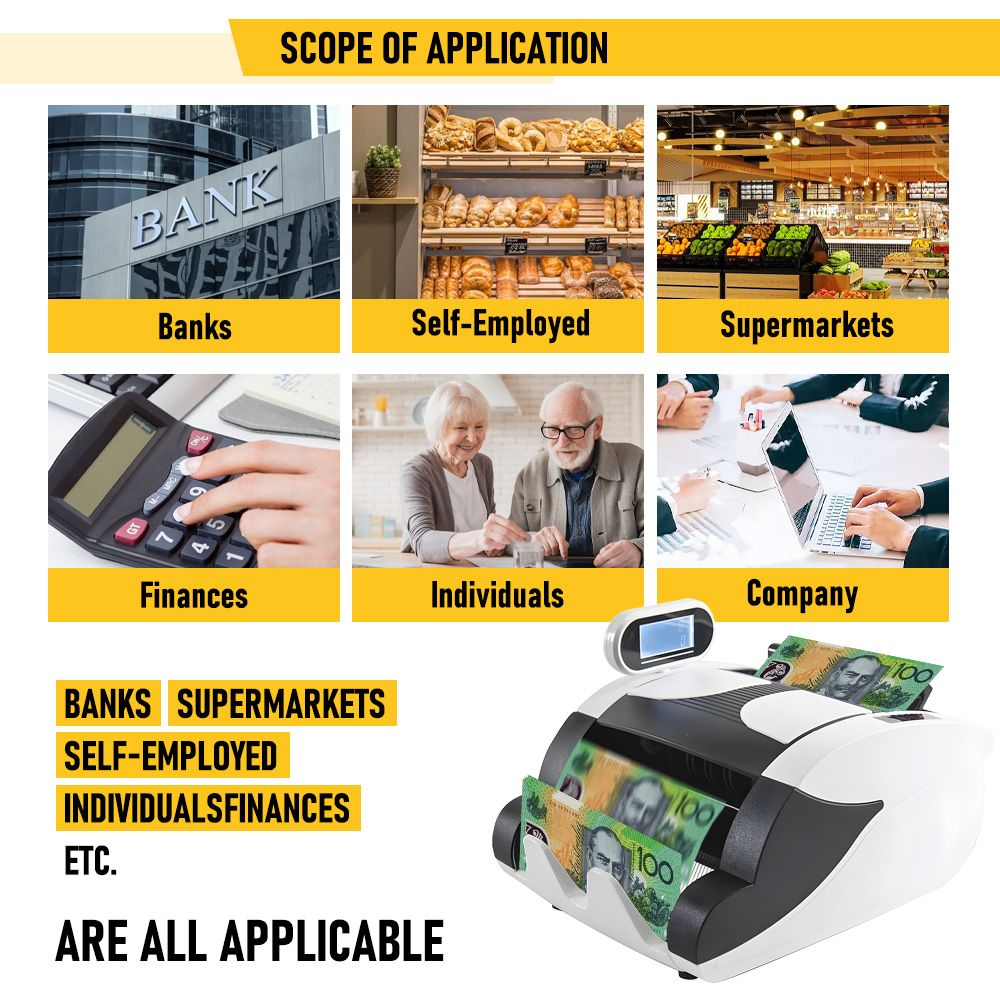 Money Counter Machine with UV, Bill Counter Suitable for AUD Dollars