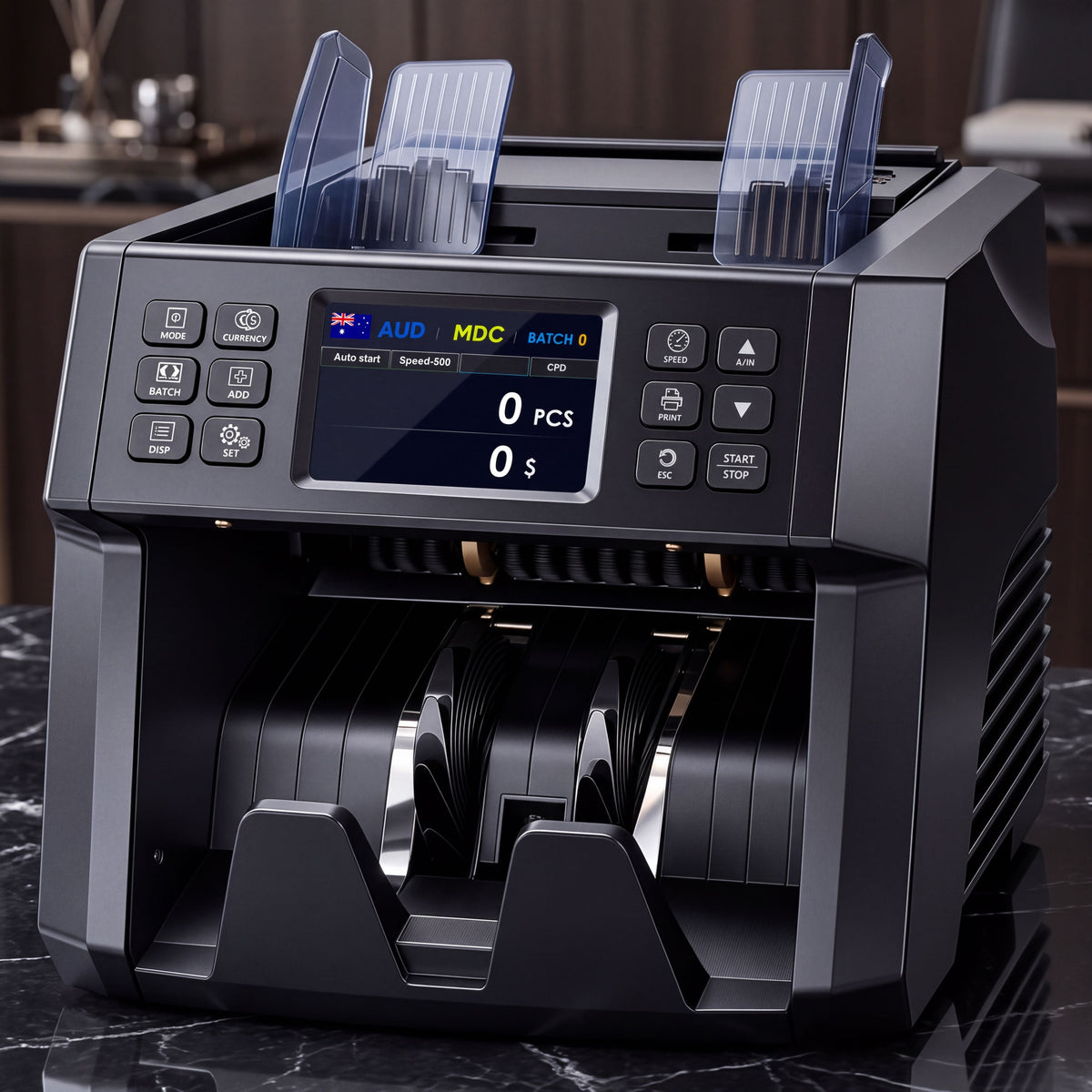 Dual CIS Money Counter with Counterfeit Detection, Mixed Value Bill Counter, 14 Currency Cash Counting Machine with Serial Number Reading, UV MG IR MT Detection, 3.5