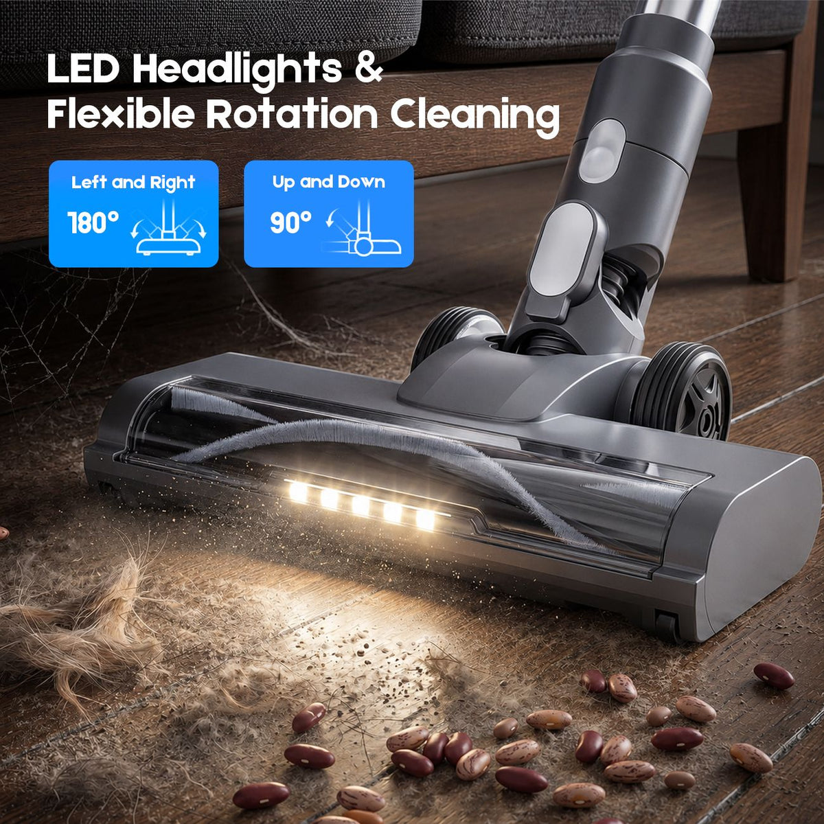 8-in-1 Cordless Stick Vacuum Cleaner with HEPA Filter for Pet Hair & Carpets