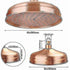 High Pressure Copper Rain Shower Head 20 cm (8 inch) Diameter Adjustable Angle Fixed Compatible with Standard Shower Arms Gold