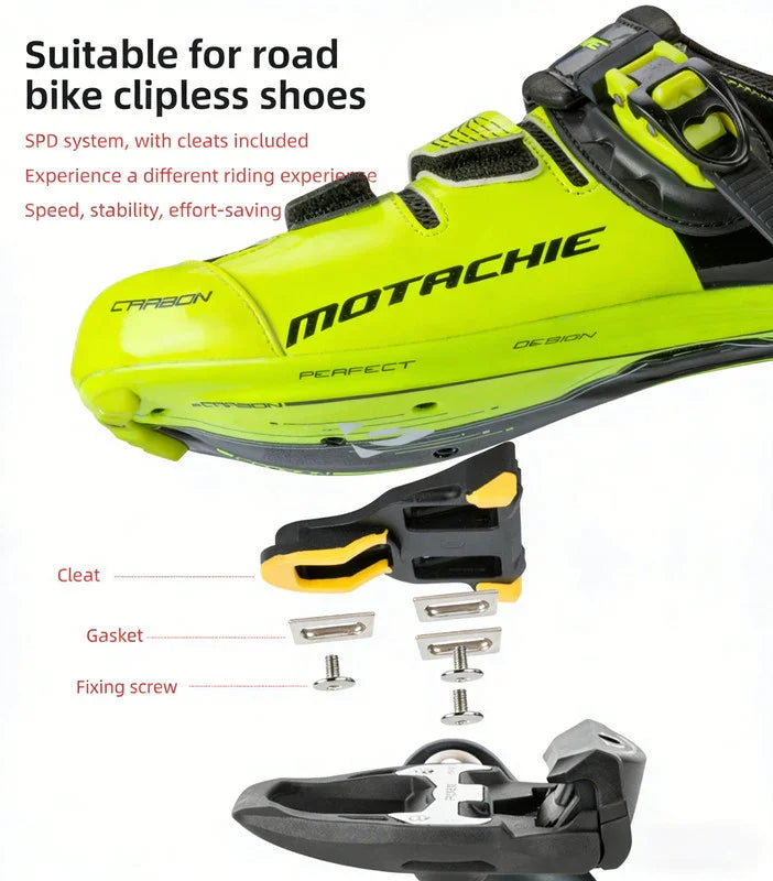 SPD‑SL Compatible Road Bike Pedals – Adjustable Tension, Cleats Included