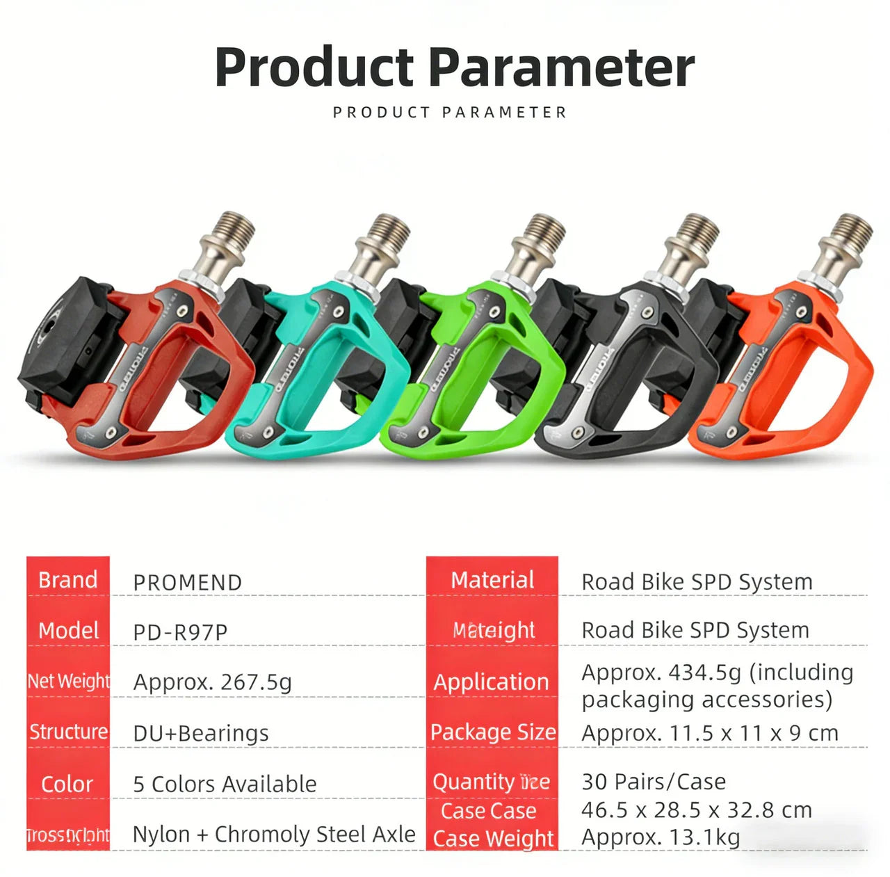 SPD‑SL Compatible Road Bike Pedals – Adjustable Tension, Cleats Included