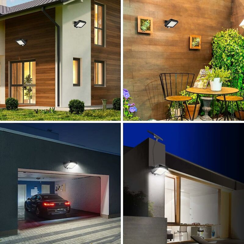 2 Pack 56 LED Solar Lights Outdoor Motion Sensor Ip65 Waterproof 120 Degree Lighting Angle With 5M Cable