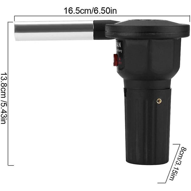 Barbecue Blower - Portable Electric Barbecue Fan For Outdoor Camping Bbq Black