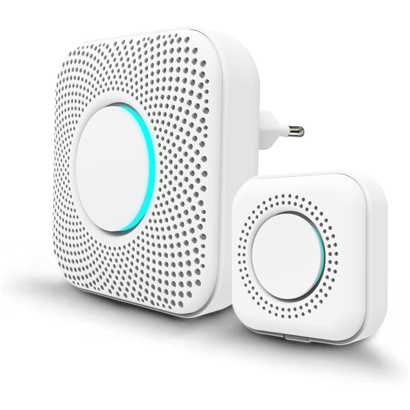 Wireless Doorbell 150M, LED Indicator, 36 Melodies With 4 Volume Levels, 1 Transmitter And 1 Spare, Wireless Home Chime