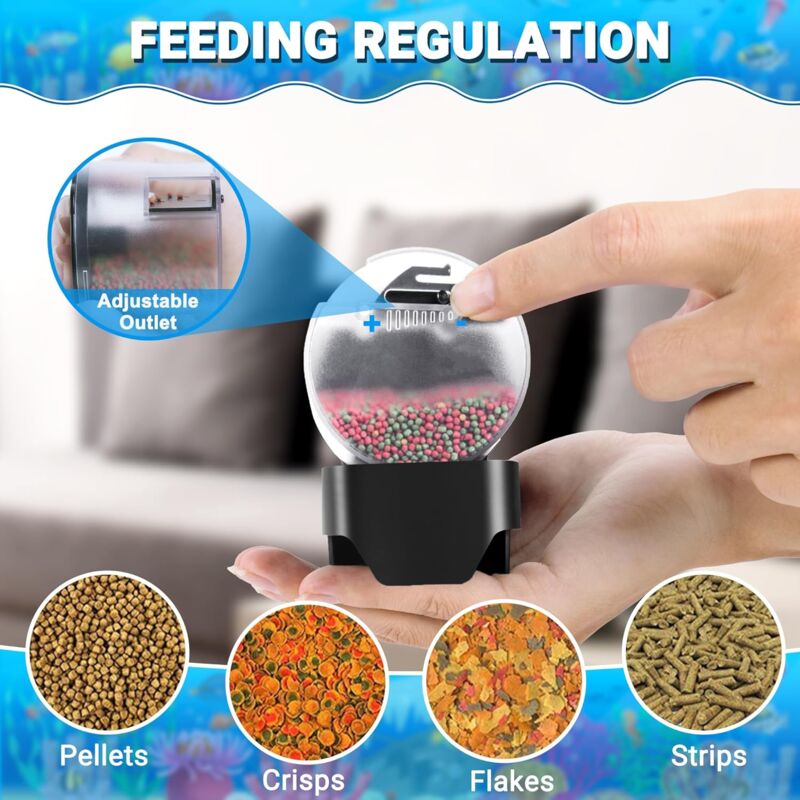 Aquarium Fish Feeder, Multifunctional Adjustable Automatic Food Dispenser Plug In Turtle Vacation Feeder Resun Af2020