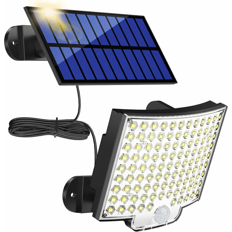 106 LED Solar Lights Outdoor With Motion Sensor, Ip65 Waterproof, 120° Lighting Angle, Solar Wall Light For Garden With
