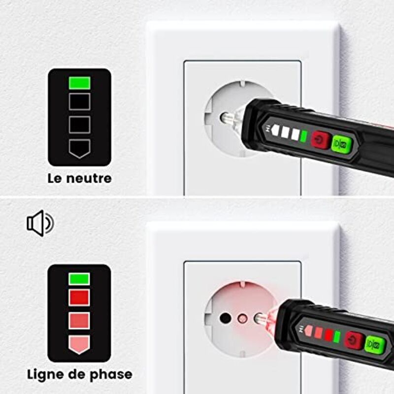 Non-Contact Voltage Detector, Voltage Tester With Adjustable Sensitivity Non-Contact Voltage/Phase Tester, Current