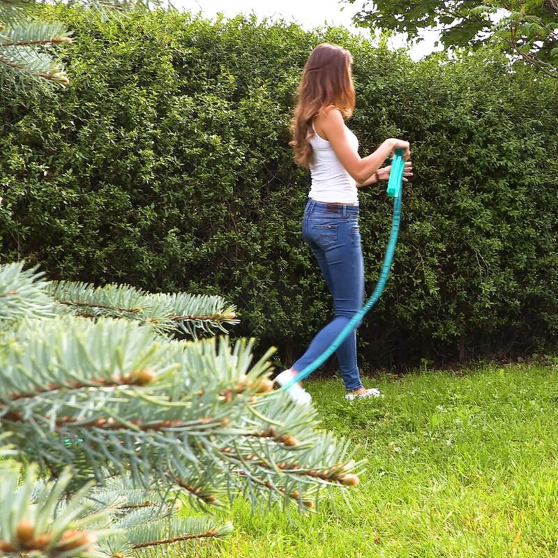 Garden Hose, Flat Irrigation Water Lance, For Garden, Holes, Ready To Connect, 7.5 Meters, Green
