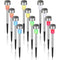 Colorful Outdoor Solar Garden Lights Stainless Steel LED Lights 12 pcs Wireless For Outdoor，4.529.5Cm