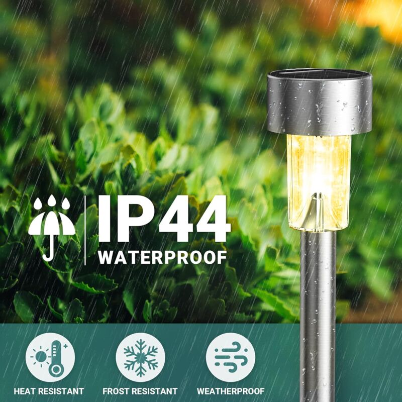 Colorful Outdoor Solar Garden Lights Stainless Steel LED Lights 12 pcs Wireless For Outdoor，4.529.5Cm