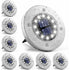 Light 12 LEDs 8 pcs White Solar Ground Lights Stainless Steel Waterproof For Outdoor Garden Patio Lawn Yard Walkway