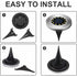Light 12 LEDs 8 pcs White Solar Ground Lights Stainless Steel Waterproof For Outdoor Garden Patio Lawn Yard Walkway