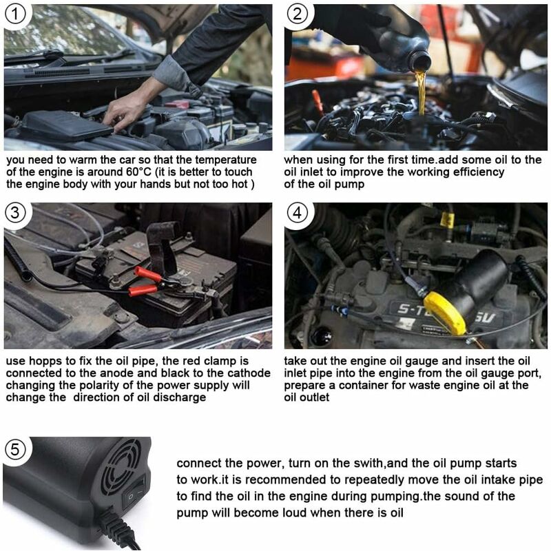 Diesel Oil Pump, Electric Oil Change Pump Diesel Oil Extractor Suction 12V 60W For Car Fluid Extractor Diesel Change,