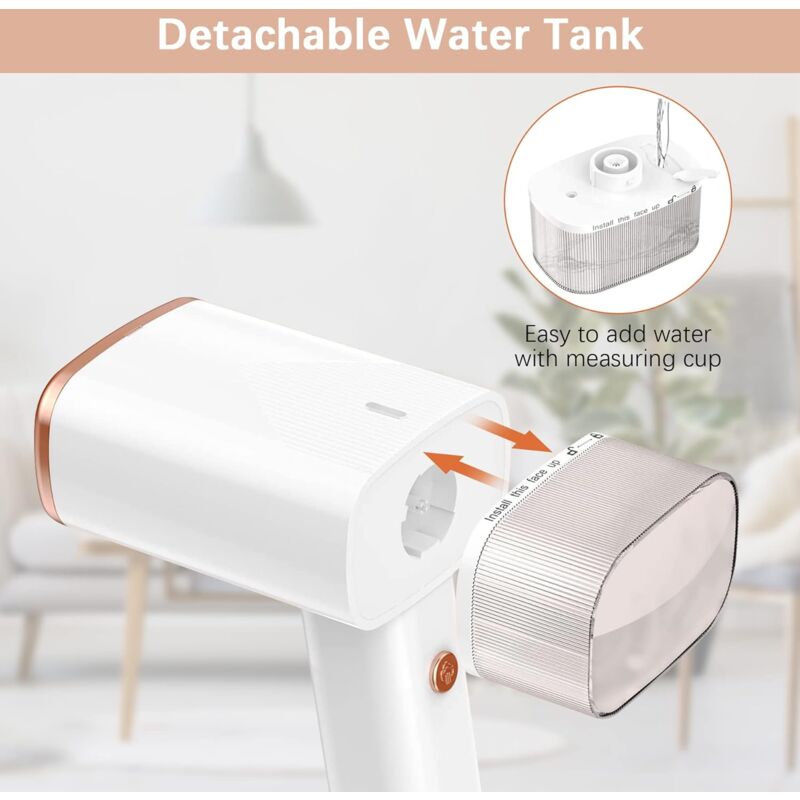 Garment Steamer, Mini Portable Iron, 30S Fast Heat-Up, 1000W, 120Ml, Travel Steamer With Brush And Measuring Cup -