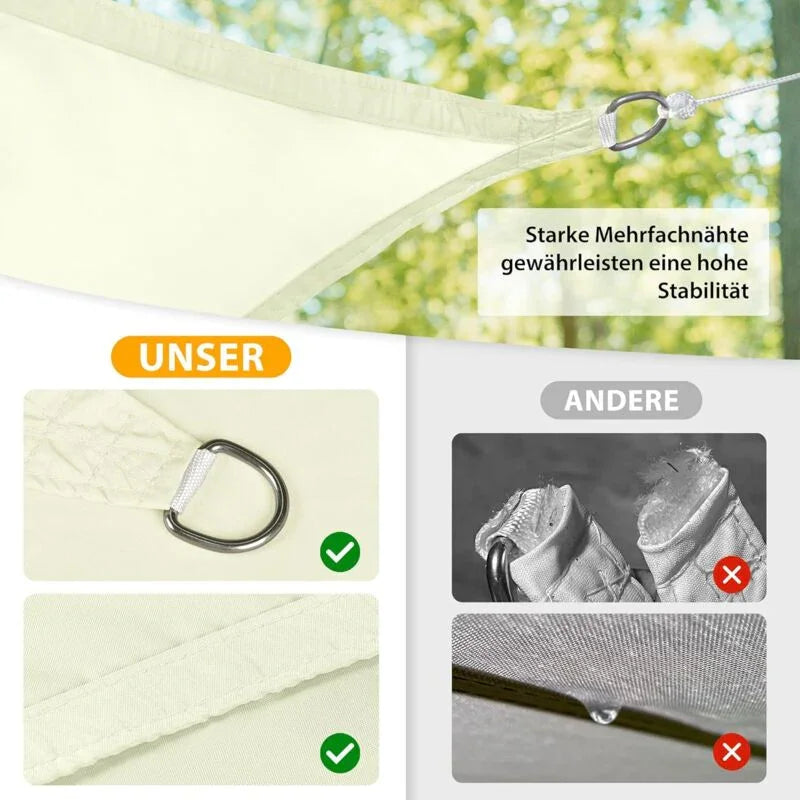 Sun Shade Sail Rectangular Sunshade, Water Repellent, Sunshade For Patio, Garden, Balcony, Polyester Fabric 300 X 400