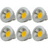 6 Units, Mr16/Gu5.3 Cob LED Bulb, 3W / 210Lm, Dc 12V, Warm White 2700K, Equivalent To 20W Halogen Bulb, Ø50X52, 90°