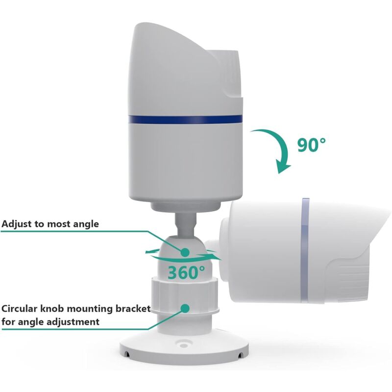 Dummy Dome Camera Simulated Fake Cctv Security Indoor Outdoor With LED Light, Security Alert Warning Sticker, 4 Pack,