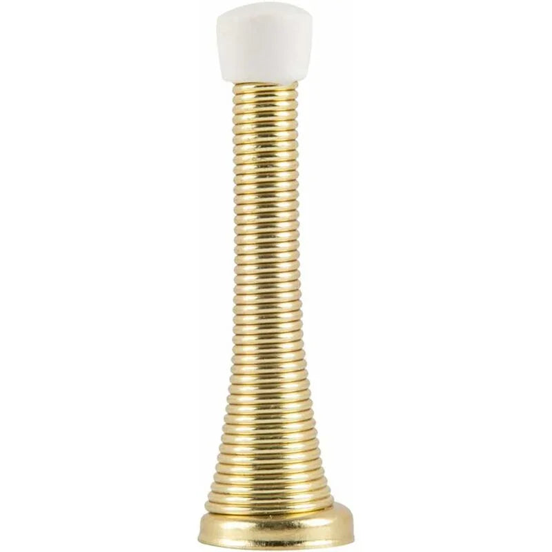 12 Pack Spring Door Stops - Polished Brass