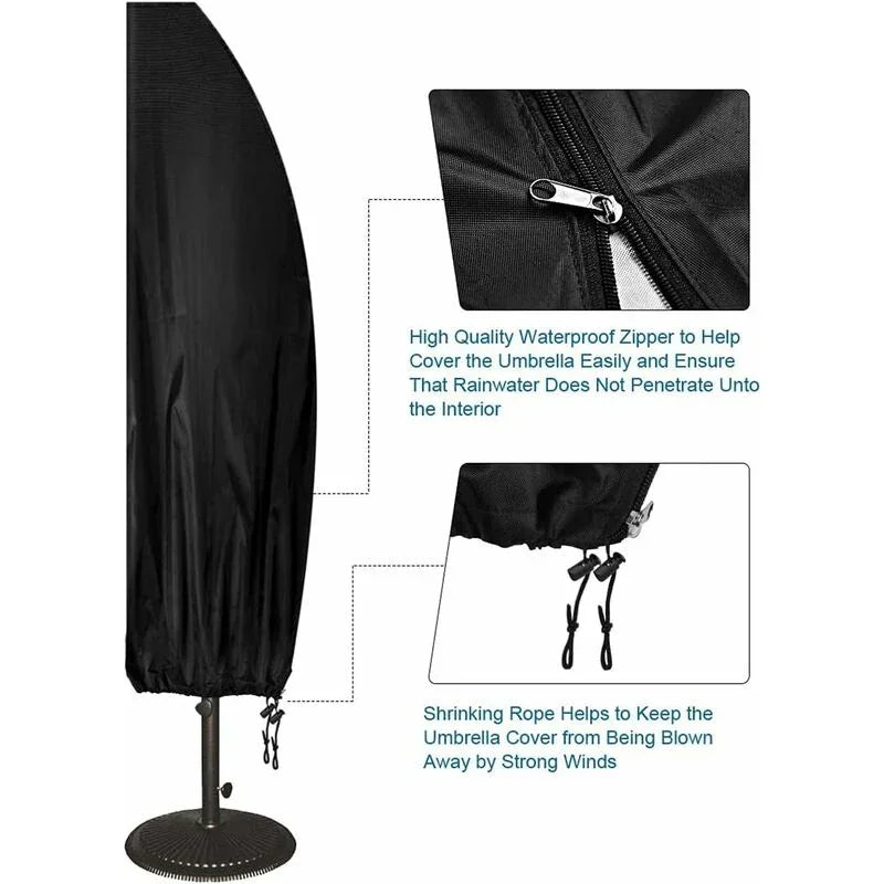 Parasol Cover, Parasol Cover, Waterproof Garden Umbrella Cover, 265X40/70/50Cm/Anti-Uv, Wind, Discoloration, For