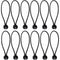 12 pcs Black Tarpaulin Bungees Balls Tarp Bungee Cord For Banner, Tarpaulins, Pavilions, Tents, Tent Bungee Hooks,