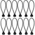 12 pcs Black Tarpaulin Bungees Balls Tarp Bungee Cord For Banner, Tarpaulins, Pavilions, Tents, Tent Bungee Hooks,