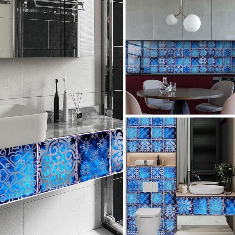 10 pcs Wall Tile Stickers Self Adhesive Tile Sticker Wallpaper For Kitchen Living ROom Bathroom Home Decor 20X20Cm