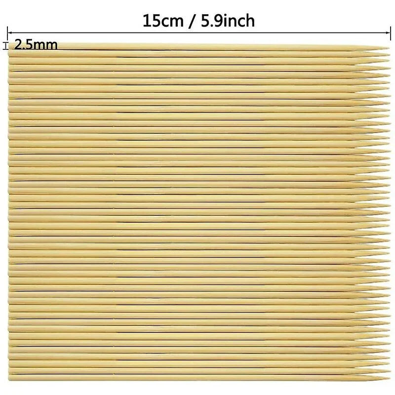 400 Wooden Bamboo Skewers Sticks For Bbq Fruit Chocolate Fondue Fountain 15Cm