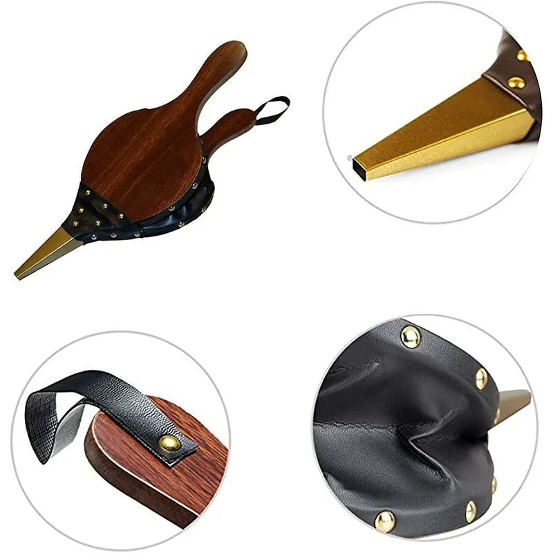 Fireplace Bellows, Wood Fire Blower, Fireplace Bellows, Wood Fire Bellows, With Strap, For Barbecue, Fireplace, Wood