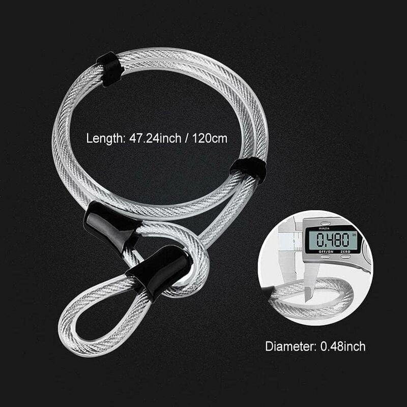 Bicycle U-Lock + Steel Cable Lock With Bracket 2 In 1 Flexible U-Lock Steel Cable