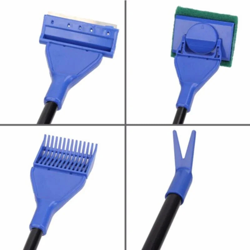 Aquarium Cleaning Kit - 5 In 1 Algae Scraper And Aquarium Gravel Cleaner - Hand Siphon Pump To Drain And Replace Your